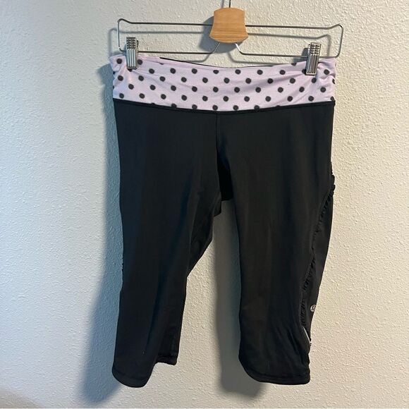 Lululemon Run Crop Black Polka Dot - Picture 2 of 8